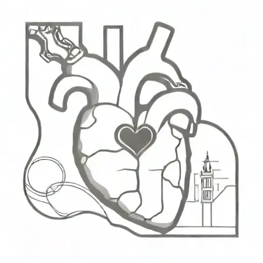 Broken Marble Human Heart Revealing A Mechanical Part Inside And Two Chimneys With Black Smoke