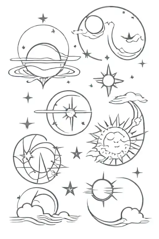 Moon Sun Star Planet