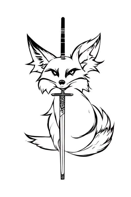 A Fox Revolving Around A Katana