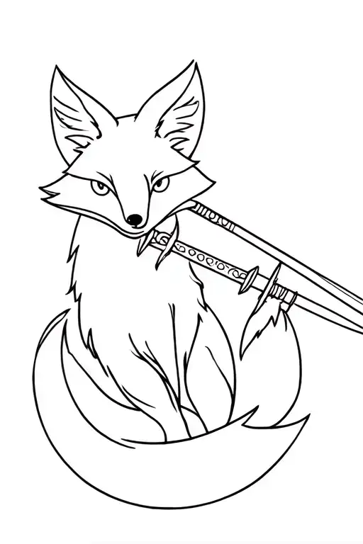 A Fox Revolving Around A Katana