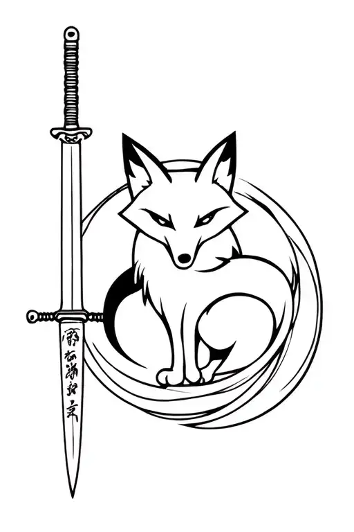 A Fox Revolving Around A Katana