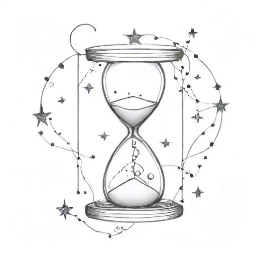 Hourglass With Leo Constellation Intertwined
