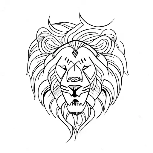 A Minimalist Tattoo Of A Lion And A Book Intertwined Together