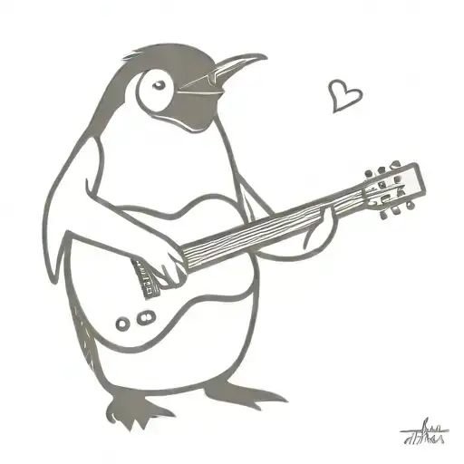 Heartbroken Penguin Playing A Guitar