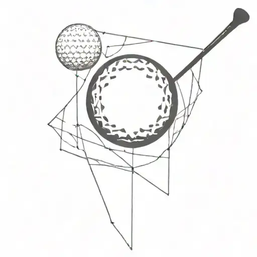 A Minimalist Geometric Design Of A Golf Ball On A Tee