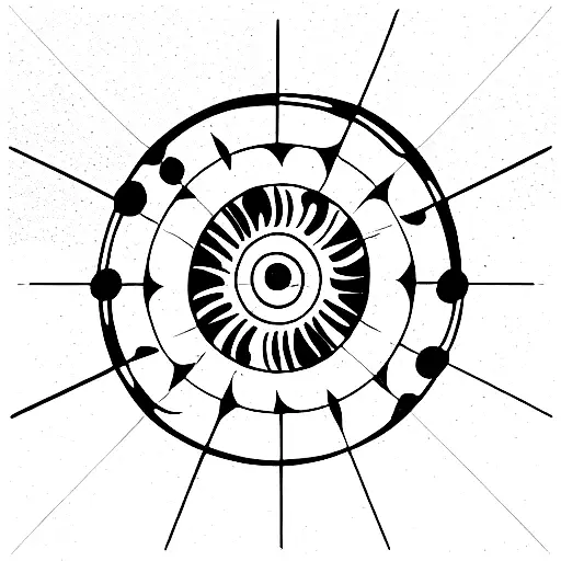 Six Concentric Circles With Sun