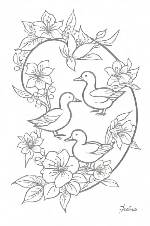 Ducks And Floral