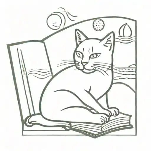 Cats And Books And Beach