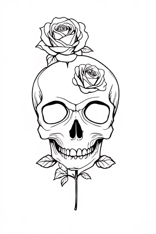 Skull And Rose