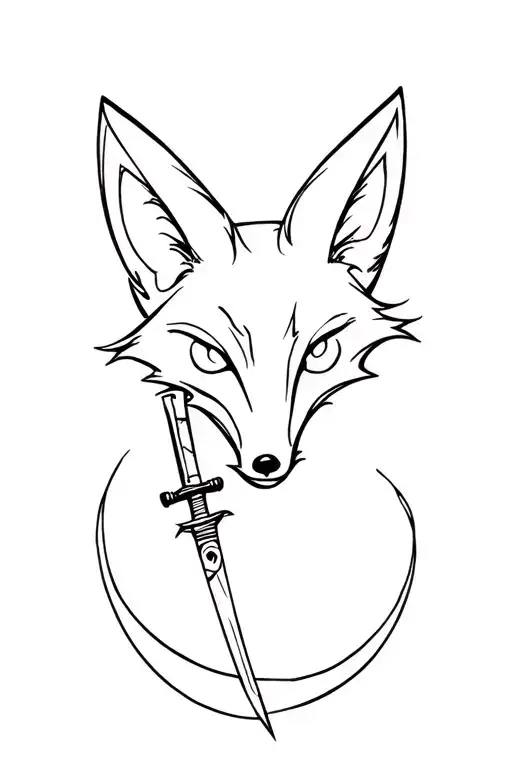 Fox Spinning Around A Katana With Lightning