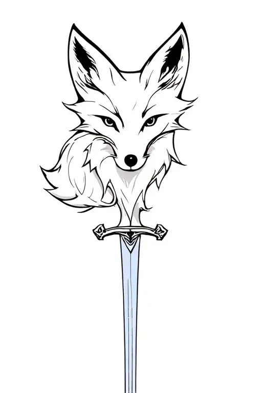 Fox Around A Katana Sword