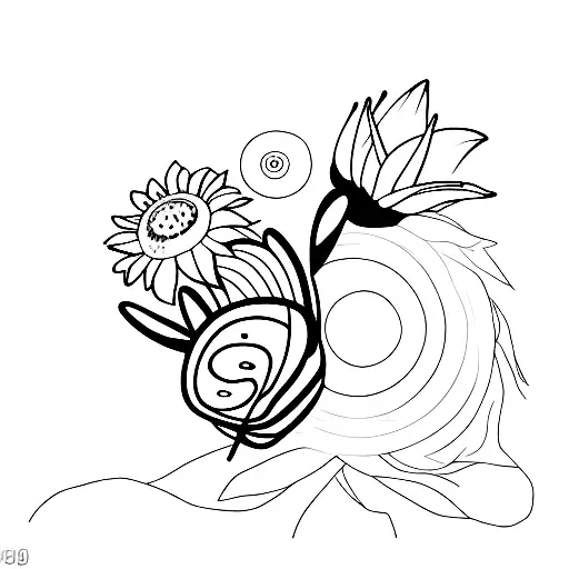 Semi Colon With Butterfly And Sunflower