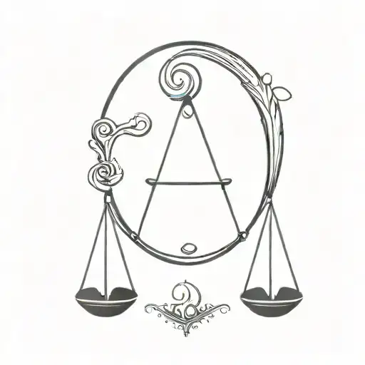 A Unique Design Combining The Scales Of Libra And The Horn Of Capricorn Into A Harmonious Symbol