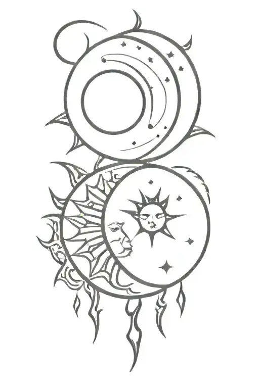 Sun And Moon Merging Together