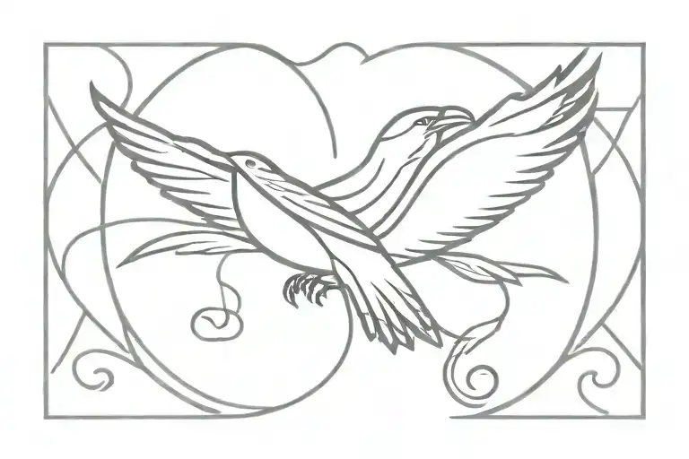 Viking Raven And Initials Intertwined