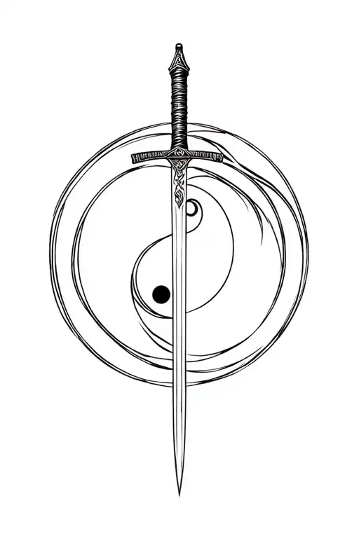 A Japanese Sword Within A 2 -Fox Ying Yang Yang