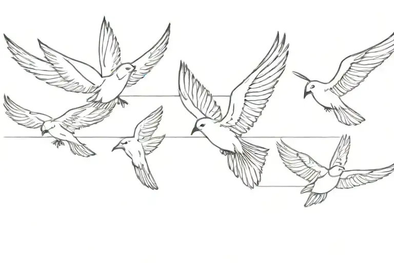 A Series Of Flying Bird In A Row That Is Glorious And Symbolizes Freedom And Power