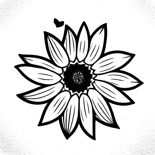 Sunflower With Hearts