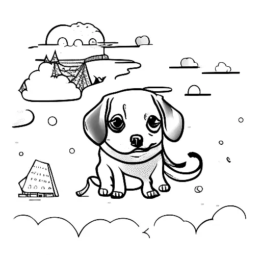 Childwood With A Small Dog Playing