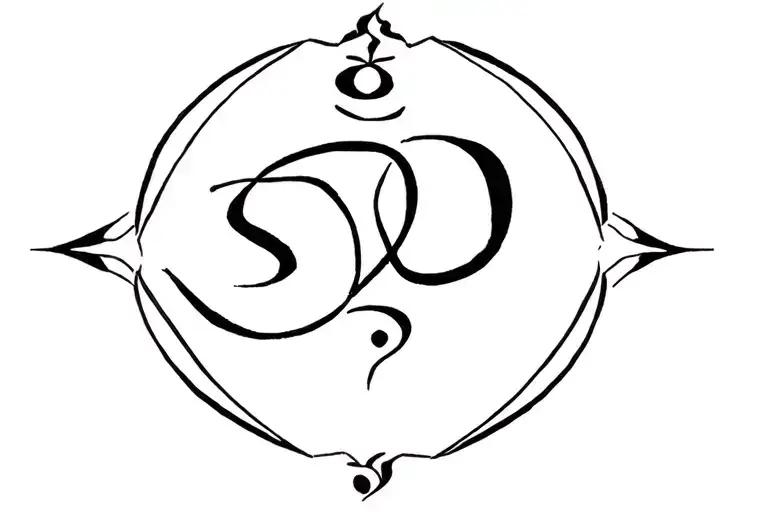 Something In Sanskrit Language Like A One Liner Black Drawing