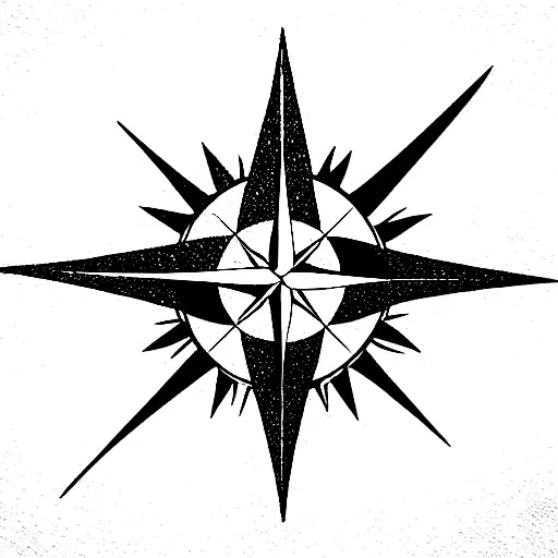 Compass Rose With Bleeding Thorns