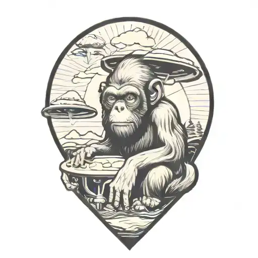 Mushroom Stoned Ape Skateboard Ufo
