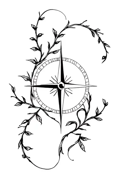 Compass And Vines Wrapped