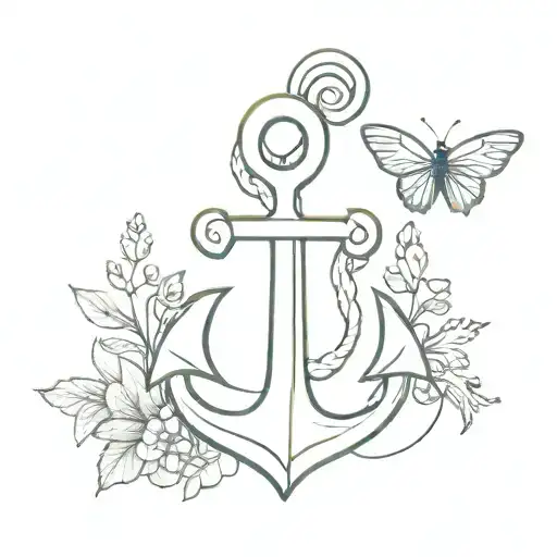 Anchor And Butter Fly