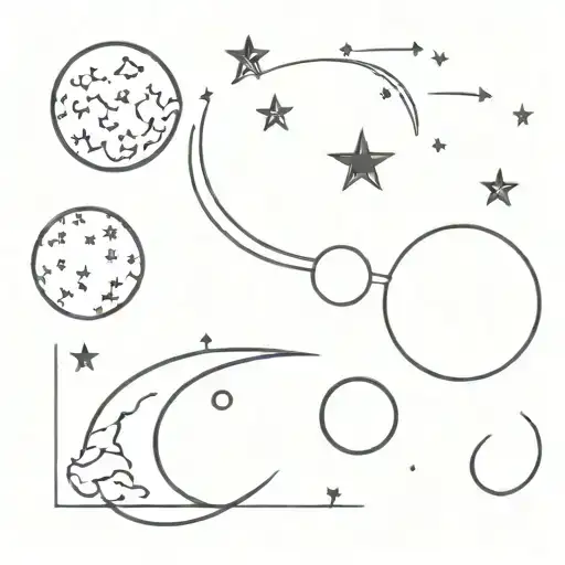 Stages Of The Moon Going From Top To Bottom Surrounded By Stars