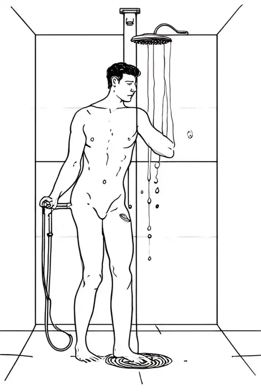 Man Taking Shower
