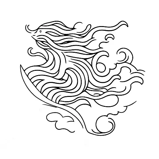 Mermaid Riding A Wave