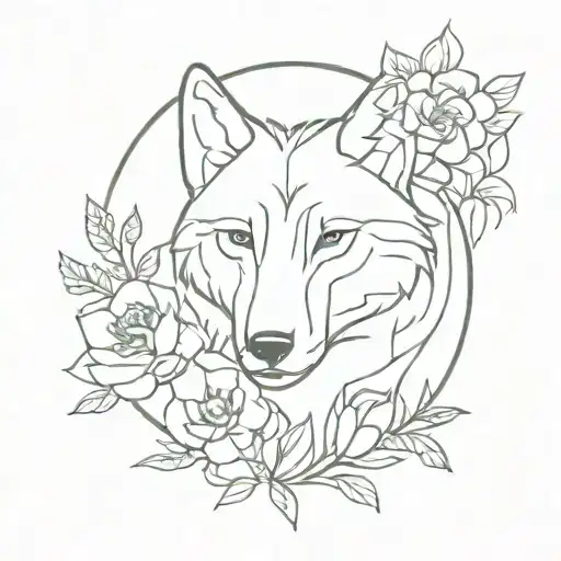Feminine Floral Wolf