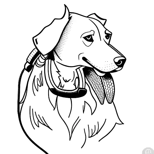 A Minimalist Tattoo Of A Dog Wearing A Gaming Headset