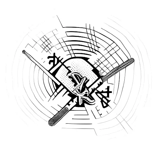 A Sketch-style Tattoo Of The Weeknd's Xo Logo Incorporated With A Music Staff