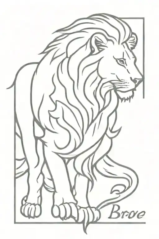 Be Brave Lion With Flames