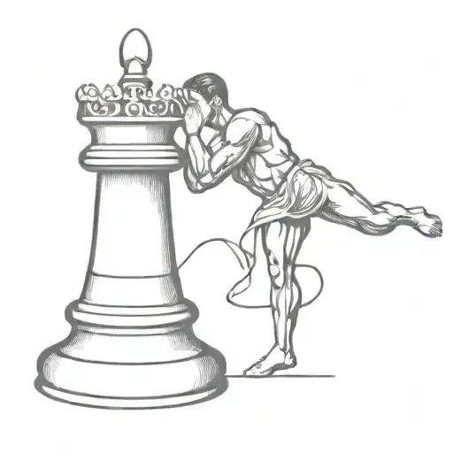 Combine Elements Of Muay Thai And Chess To Create A Unique Minimalist Tattoo Design