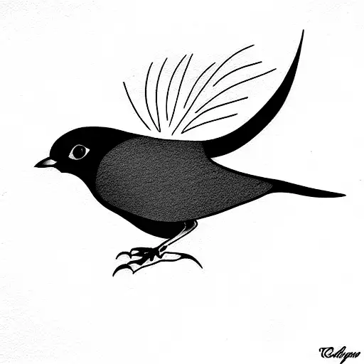 Sleek American Robin Line Art