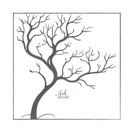 Tree Silhouette For Woman's Leg