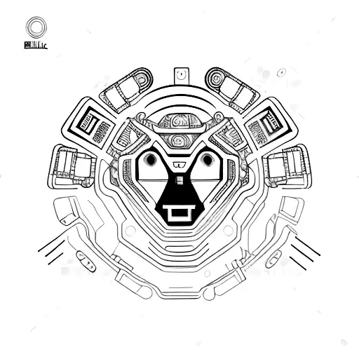 A Futuristic Robot Dog With Circuitry Patterns And Glowing Eyes