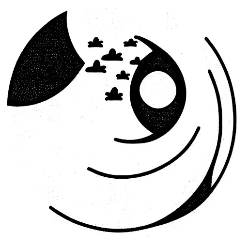 Mama Bear And Baby Bear Looking Up At Moon