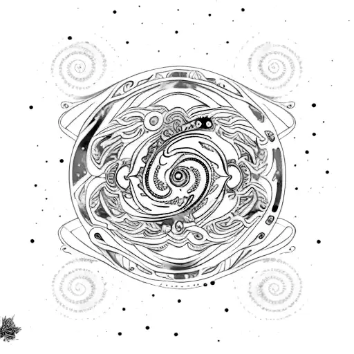 A Swirling Galaxy With Vibrant Colors And Intricate Patterns