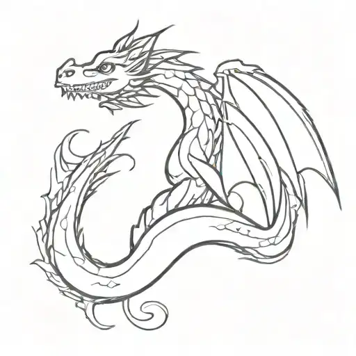 Small Cute Dragon With A Fish Tail