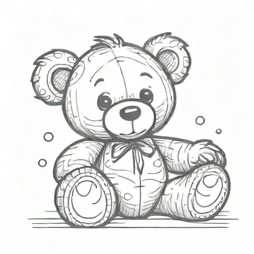 Simple Bold Line Design Of A Teddy Bear