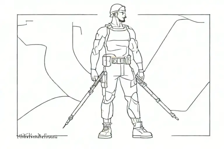 Military Man Standing