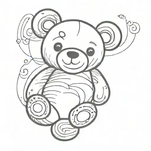 Simple Bold Line Design Of A Teddy Bear