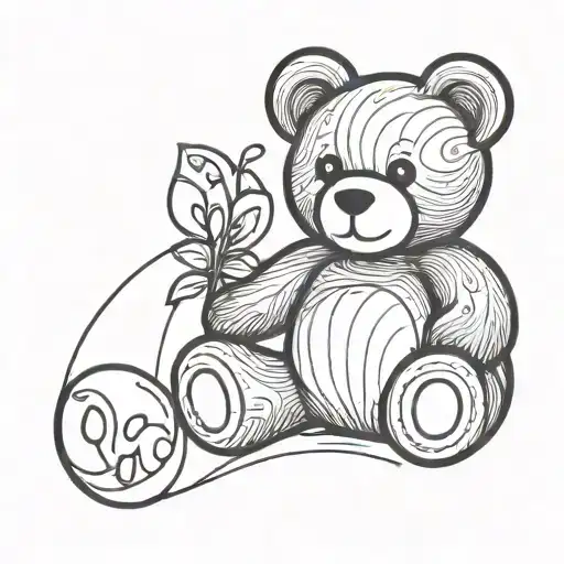 Simple Bold Line Design Of A Teddy Bear