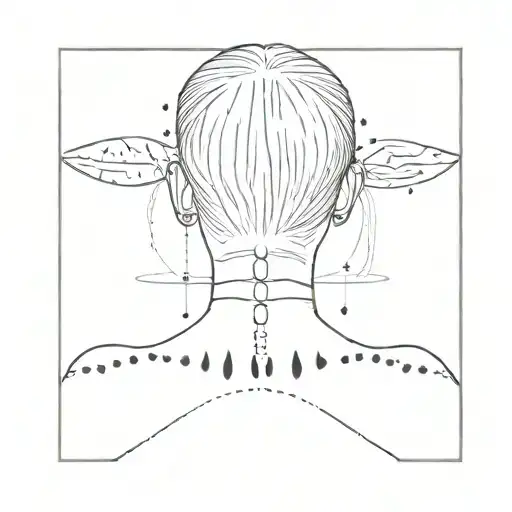 Back Of Neck With Moon Phases Being Massaged