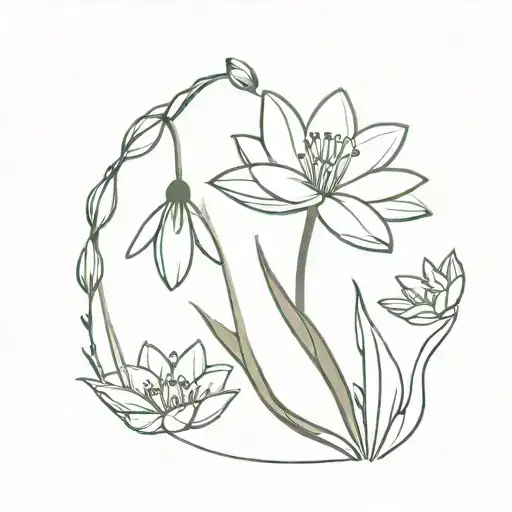 Snowdrop And Water Lily