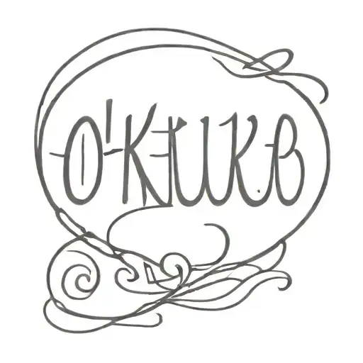 A Tattoo Incorporating The Word 'Okaukuejo' In A Creative Way