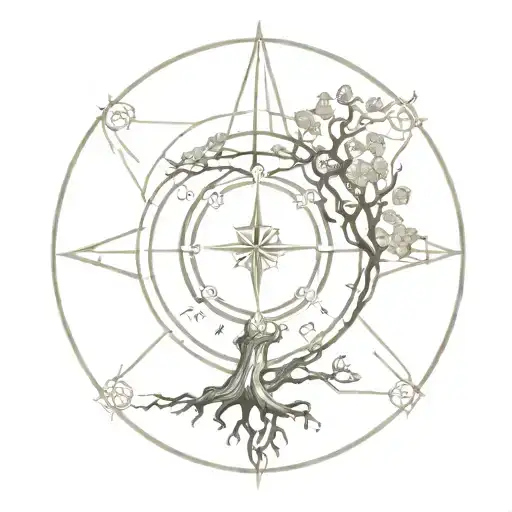 Yggdrasil With Compass Design